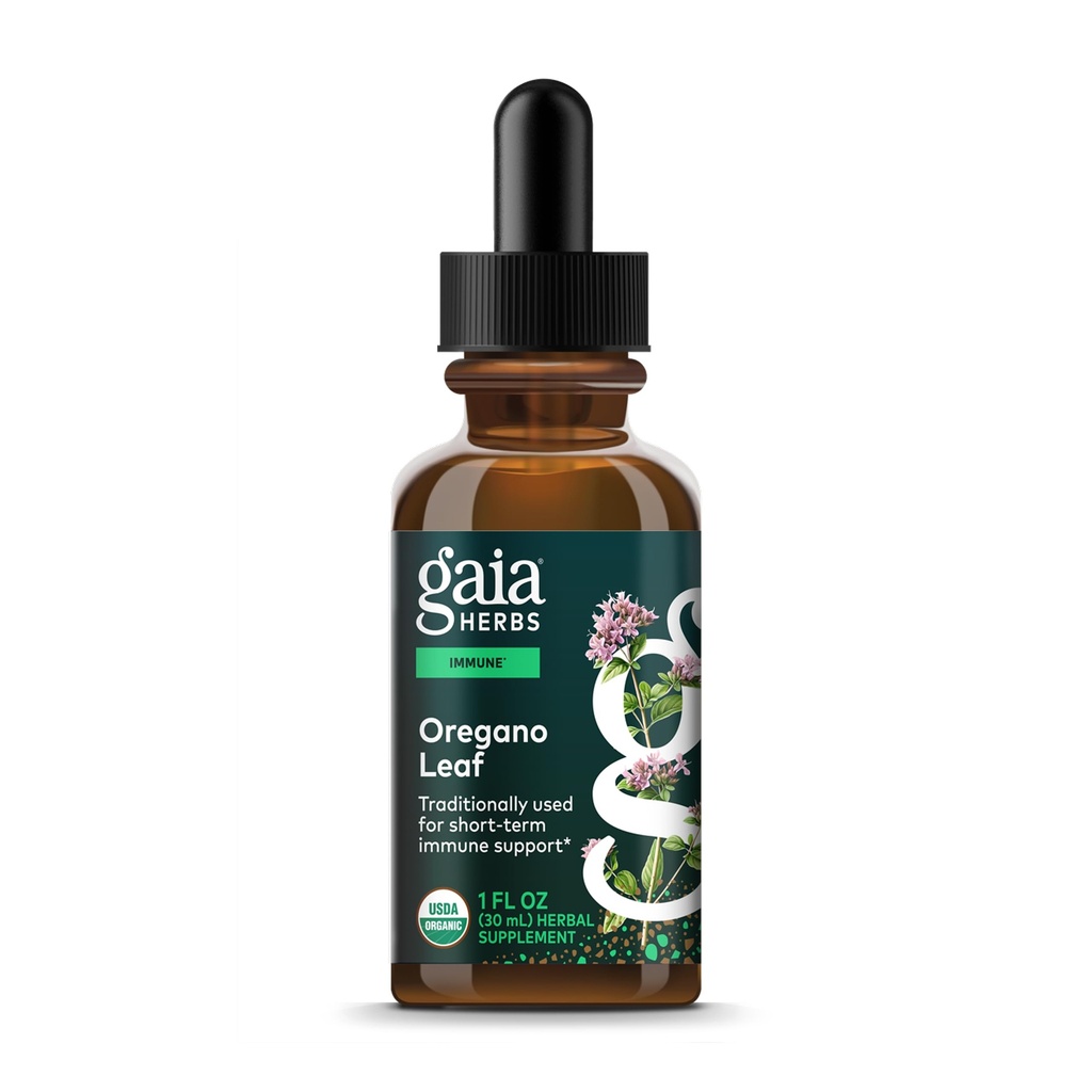 Gaiaハーブオレガノリーフ - 免疫サポートハーブサプリメント - オレガノリーフエキス - 認定有機 - 1 Fl Oz (23 サービング)