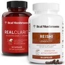 実質のきのこの実質の明快さ(60ct)およびReishi (90ct)のカプセルの束 - 精神的な明快さのためのきのこの補足、焦点、弛緩、睡眠及び長寿 - ビーガン、非GMOのベータ グルカンの確認されたレベル