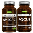 Omega-3&ビタミンD3 1000iu +フォーカス脳ブースターバンドル、ファーストアクション1デーEPA&DHA rTGワイルドフィッシュオイル+カフェイン、L-テアニン、タウリン&L-チロシン、B-ビタミン、亜鉛&銅、Igennus