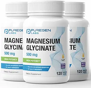 マグネシウムのGlycinate 500mg [高い効力] Veggieの帽子は、優秀な吸収のために、非GMO、グルテンフリーのグルテンおよび酪農場、サポート筋肉、接合箇所および中心の健康を 合計360のカプセルに入れます