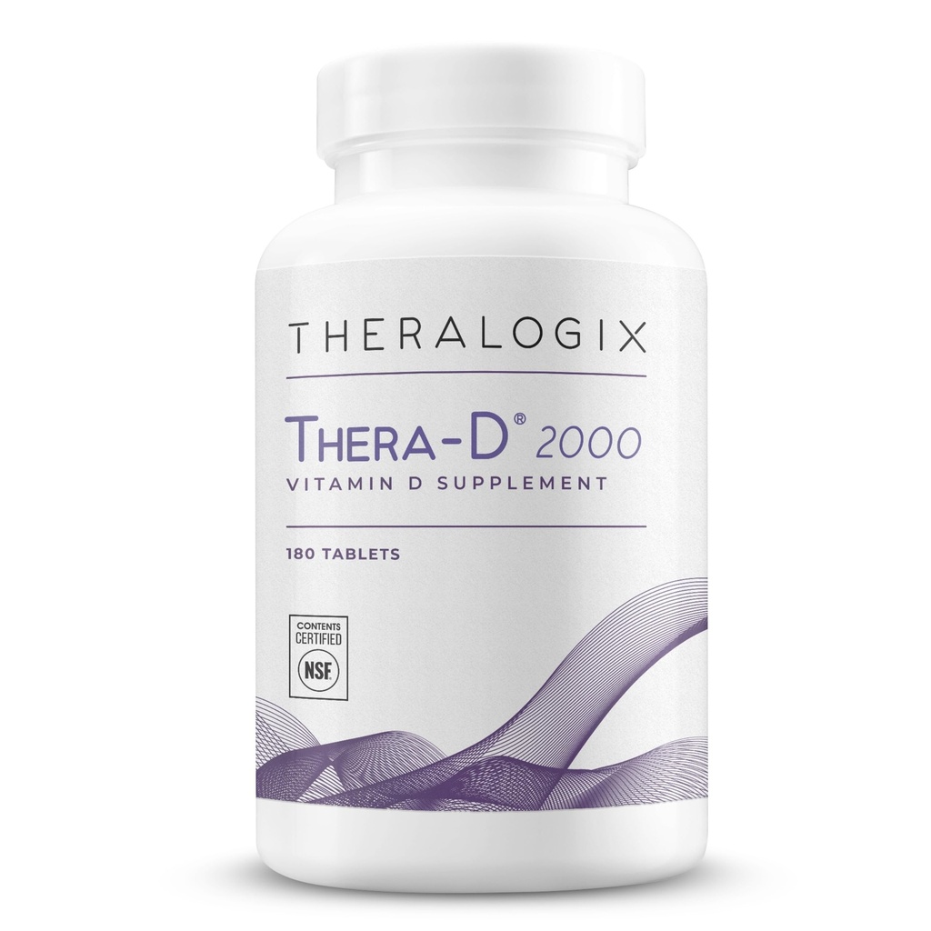 Theralogix Thera-D 2000 ビタミン D サプリメント - 2,000 IU (50 mcg) ビタミン D3 錠 - 180 日の供給 - 女性と男性のための免疫サポートサプリメント - Aids Bone & Heart Health - NSF 認定 - 180 錠