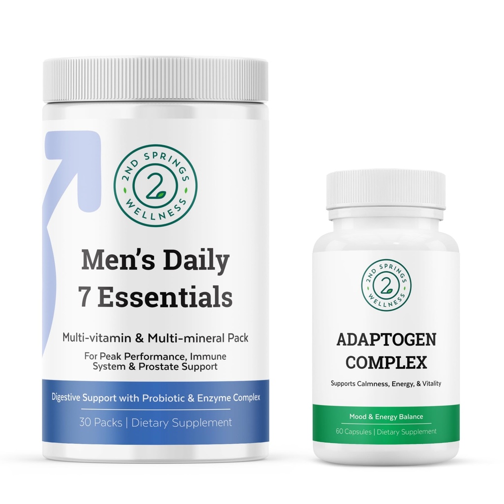 人の毎日の 7 の要素及びアダプターのコンプレックス・バンドル - 人の最適健康のための完全な Multivitamin のパックそして圧力適応サポートを完了して下さい
