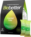 Bebetter Organic Electrolytes Powder Packets | Daily Electrolyte Drink Mix | Organic Coconut Water | No Artificial Flavors | Sugar Free Hydration Packets | Non-GMO | 22 Sticks Pack (Coconut and Lime)