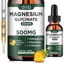 マグネシウムのグリシナート500mg - 液体マグネシウムドロップ、アッシュワガンダ、L - テアニン、カモミール - カルム&ストレスリリーフ、リラックス、休息、筋肉心臓の健康、ビーガン - 2 Fl Oz(30日)