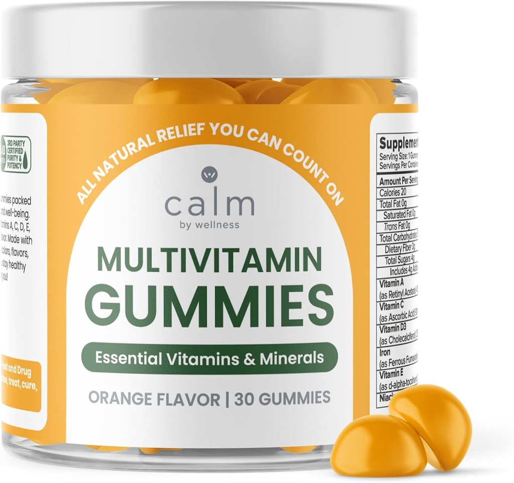 ウェルネスマルチビタミングアミーによるカルム - すべての天然ビーガン大人のマルチビタミンGummy - 抗酸化ビタミンCとE、B12、B6、葉酸、パントテン酸 - 全体的な健康に不可欠
