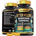 ビターメロンカプセル - 10in1フォーミュラ - Berberine、Ceylon Cinnamon、Turmeric、Moringa、Neem、ジンジャー、Gotu Kola、アーティチョーク、ブラックペッパーと組み合わせる - 4ヶ月の供給のための120カプセル