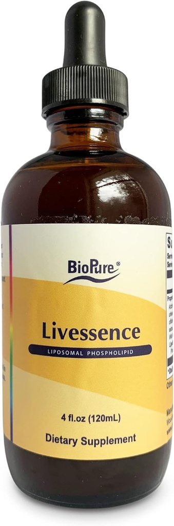 BioPure Livessence Herbal Tincture - 肝臓、胆嚢、ホルモン&微生物バランス、デトックス、腸の健康、および全体的なウェルネスをサポートする6植物エキス&リポソームの強力なブレンド - 4 fl oz