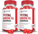 Justified Laboratories (2 Pack Vital Grow XL Performance Gummies 1000MG Advanced Formula Formulated with ACV Pomegranate Beet Juice Powder B12 Vegan Non GMO 120 Gummys