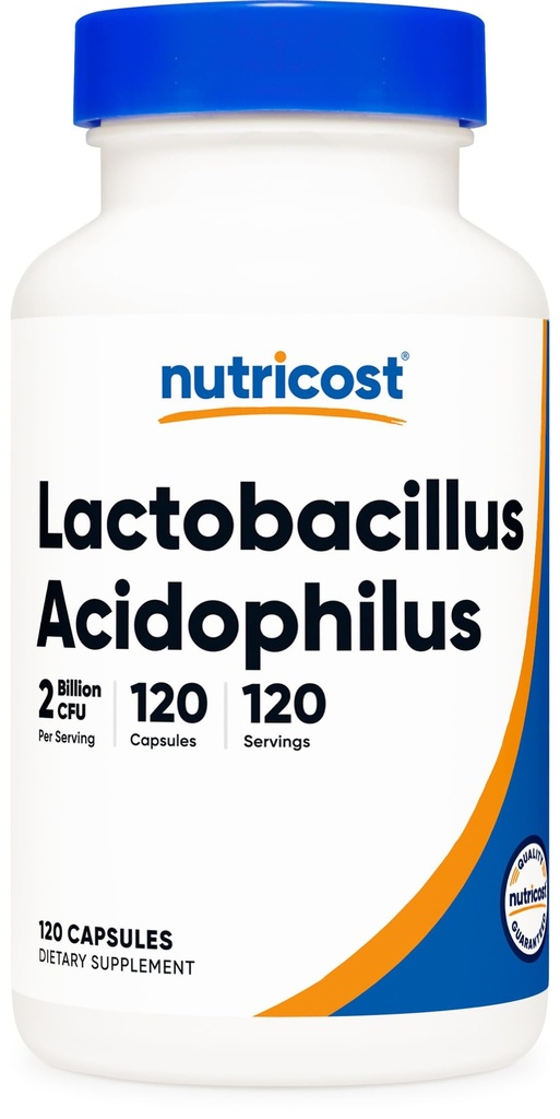 Nutricost Lactobacillus Acidophilus 2 Billion CFU パーサービング (120 カプセル)