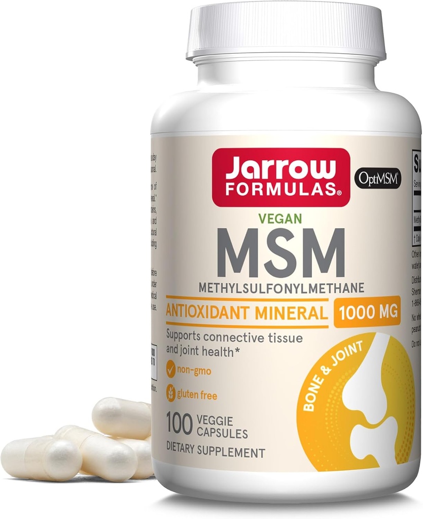 JarrowフォーミュラMSM 1000mg - 100ベジギーカプセル - Methylsulfonylmethane - Sulfurのソース - サプリメントサポート&ジョイントを強化 - 最大100のサービング