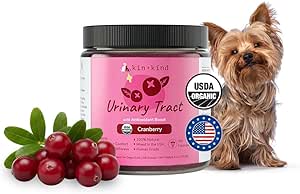 kin+kind犬のサプリメントパウダー - 健康な免疫のための犬と猫のためのサプリメント - 膀胱のサポート - 有機クランベリー、ブルーベリー、ココナッツとナチュラルフォーミュラ - アメリカ製 - 8オンス(大)