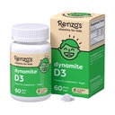 RenzoのDynmiteのビタミンD3の分解の子供のビタミンD3、60の砂糖なしのメルティー タブ、Lilの緑のAppleは味付けしました