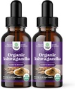 Natures Craft USDA Organic Ashwagandha Liquid Drops - Liquid Ashwagandha Root Extract for Stress and Mood Support - Tasty Adaptogenic Tincture Non GMO Vegan Gluten Alcohol and Sugar Free (2 Pack)