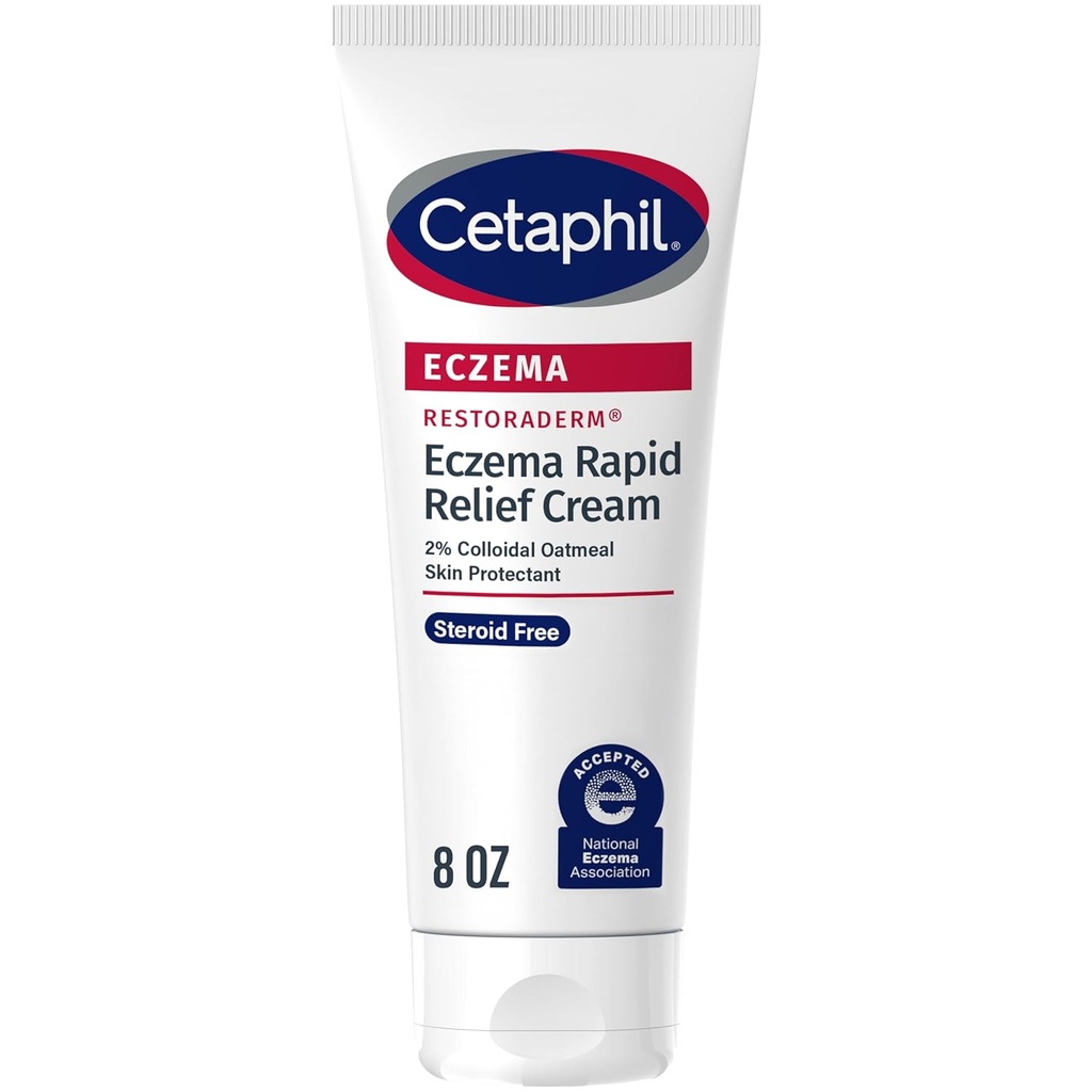 CETAPHIL ECZEMA RESTORADERM FLARE-UP RELIEFクリーム、Eczema Proneスキン、8 oz、バリア修復、48 時間水和、2% 皮膚保護コロイドオートミール、ステロイド無料