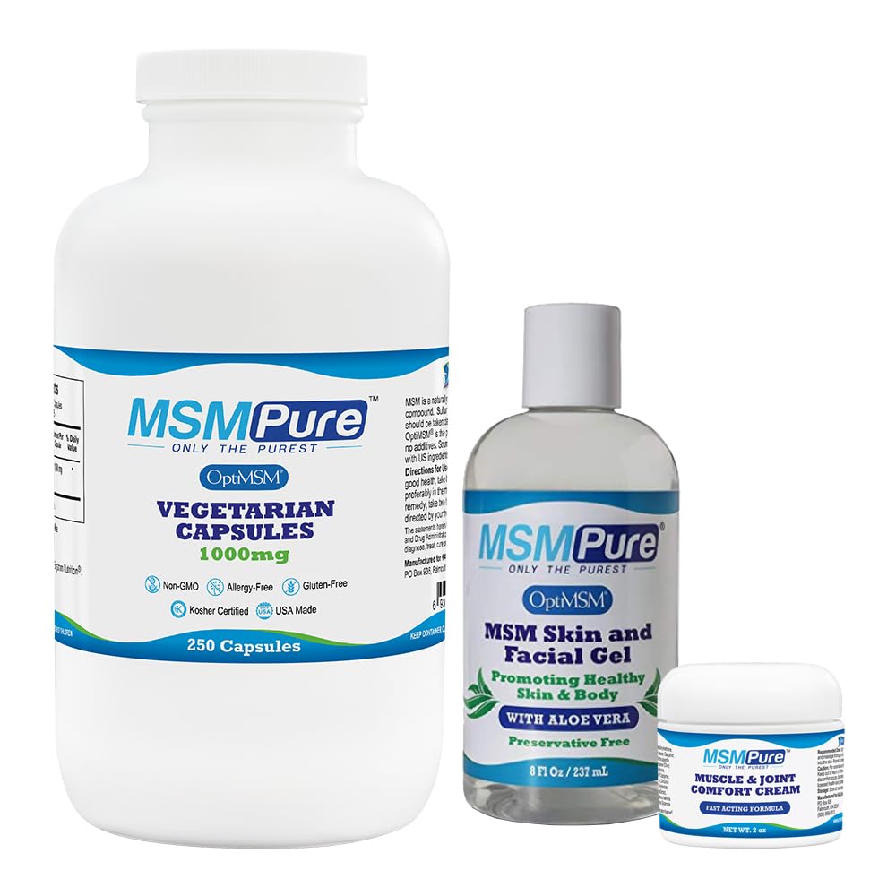 MSMのカプセル250の計算、MSMの筋肉及び接合箇所のクリーム2ozおよびMSMのゲルが付いているMSMのカプセルの始動機の束