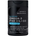 スポーツリサーチ®アラスカオメガ3フィッシュオイル1040mg +ビタミンD3 2500iu - サポート脳と心の健康 - MSC認定持続可能な・ワイルドキャッチ・非GMO・トリグリセリドフォーム - 120カウントSoftgels