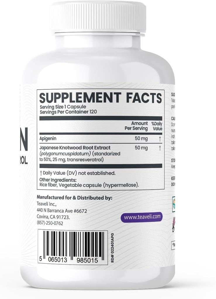 Apigeninの束が付いているTeaveliのシチコリン