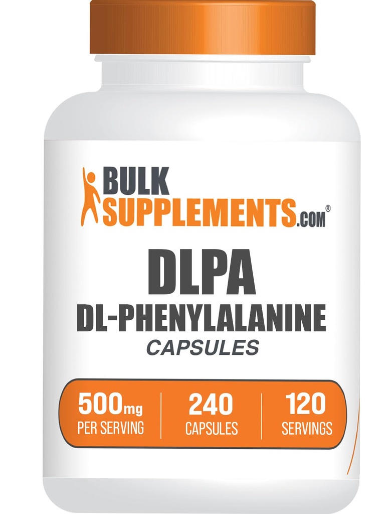 BulkSupplements.com DL-Phenylalanineカプセル - DLPAカプセル、DL-Phenylalanine 500mg - DLPAサプリメント、グルテンフリーグルテン - サービングあたり2カプセル、240カプセル(パッケージ1)