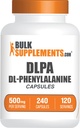 BulkSupplements.com DL-Phenylalanineカプセル - DLPAカプセル、DL-Phenylalanine 500mg - DLPAサプリメント、グルテンフリーグルテン - サービングあたり2カプセル、240カプセル(パッケージ1)