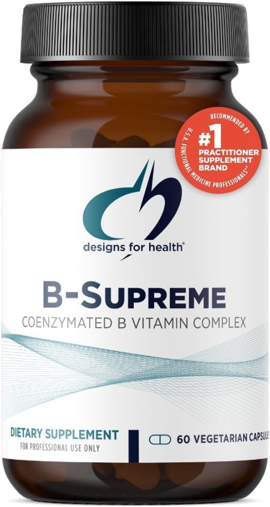 Designs for Health Methylated Vitamin B Complex - Vitamin B Supplements with B12 Vitamins, B1, B3, Niacin, B6, Folate & Biotin - Methylated Multivitamin for Metabolic + Heart Health (60 Capsules)