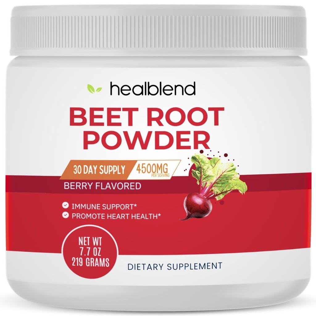 healblendの有機ビートの根の粉-ニトリの酸化物ビート、健康な血圧サポート、血の循環のSuperfoodのブルーベリーは- 30のサービングを風味付けしました