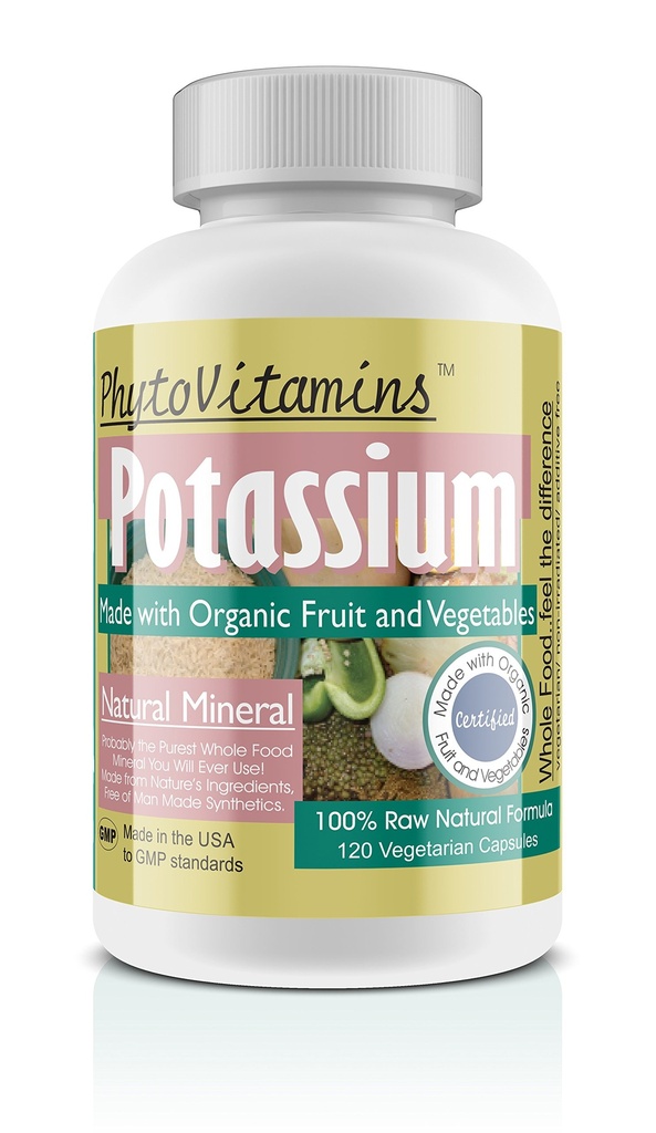 PhytoVitaminsによるオーガニック全食品カリウム120カウントベジタリアンカプセル