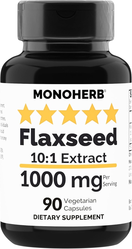 MONOHERBの亜麻仁のエキス1000のmg - 90のベジタリアンのカプセル