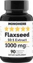 MONOHERBの亜麻仁のエキス1000のmg - 90のベジタリアンのカプセル