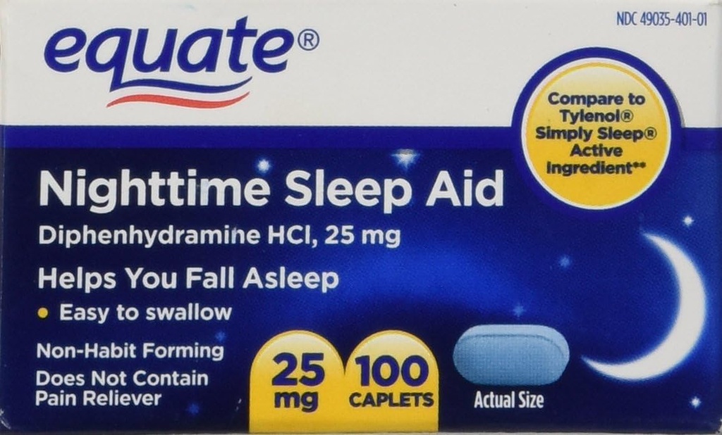 均等な夜間睡眠の援助25のmg、00の小型小口、100の計算