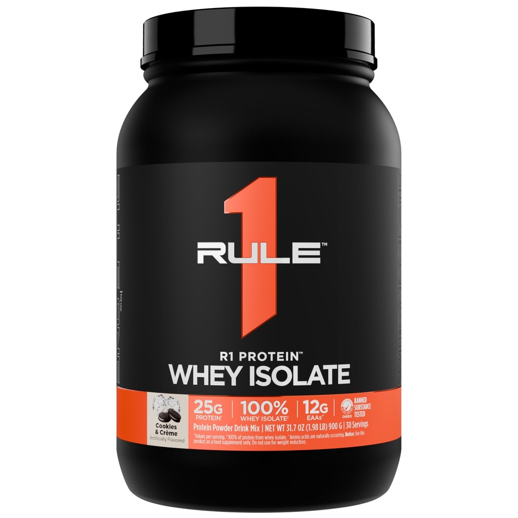 ルール1 R1タンパク質 Whey Isolate - ワークアウトの回復(2ポンド*、クッキー&クレイム)のための分離&加水分解ソースから25gタンパク質&6g BCAAと排他的に