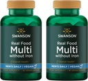 Swanson Real Food Multi Men's Multivitamin Multimineral Men's Health Prostate Stress Response Bladder Supplement Vegan Gluten-Free Non-GMO 90 Veggie Capsules Veg Caps (2 Pack)