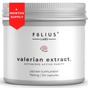 Valerian Root 4:1抽出カプセル750mg - 最適化されたアクティブ純度 - 4X集中 Valerian Root抽出サプリメント - グルテンフリー、非GMO - リラックスを促進 - 120カプセル