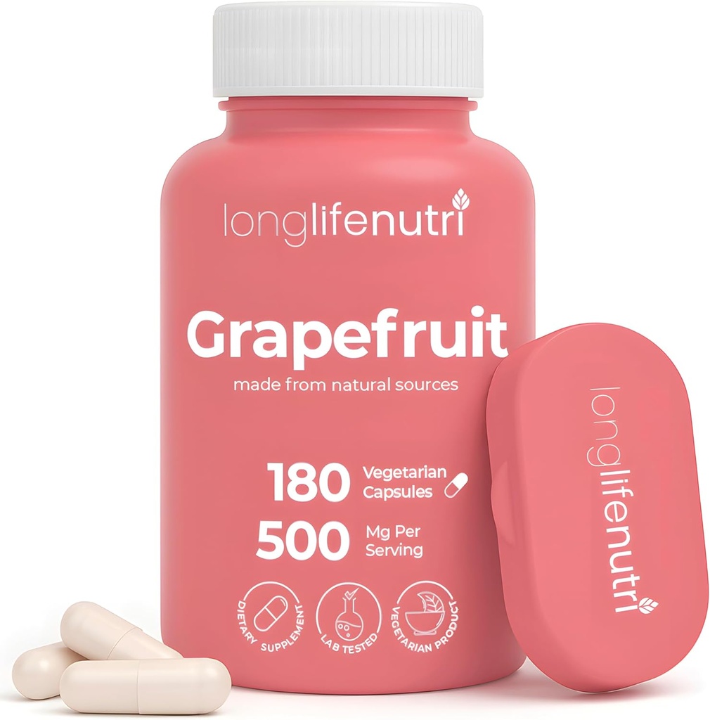 Grapefruit種子エキス500mg - シトラスParadisis、180ベジタリアンカプセル、毎日のエネルギーとバランス、6ヶ月の供給、GMP認定、米国製