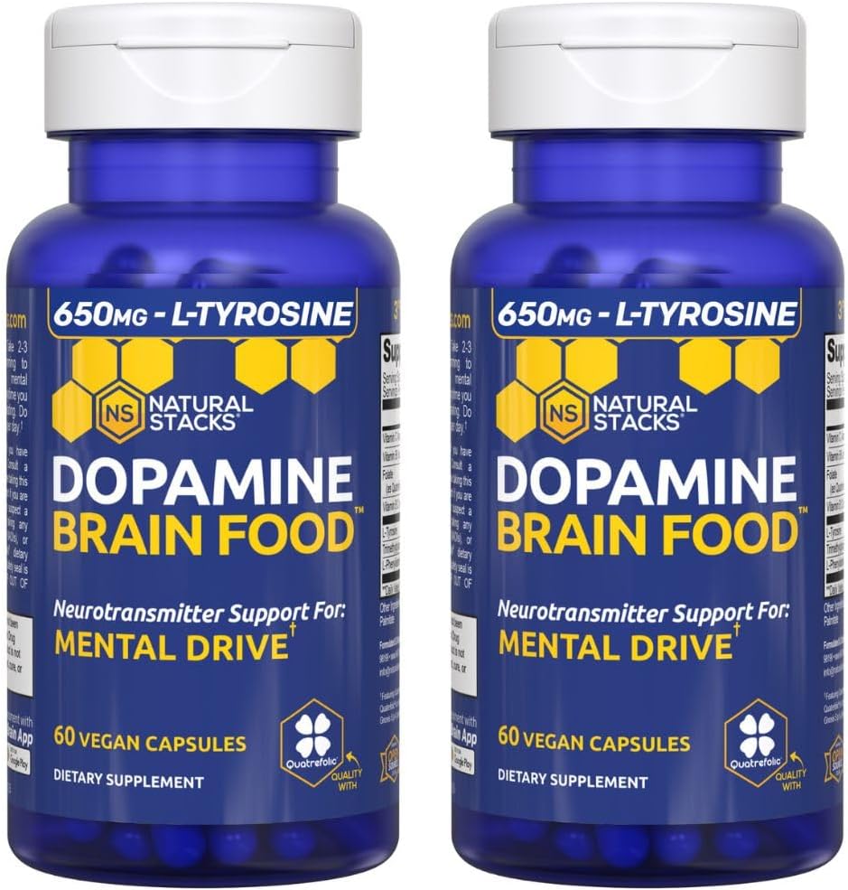 Dopamineの塩素の食糧- 650mg Lチロシンの補足-焦点及び精神ドライブのためのドーパミンの補足-サポート精神的なエネルギー-BのビタミンとのNeurotransmitterサポート- 120のカプセル