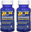 Dopamineの塩素の食糧- 650mg Lチロシンの補足-焦点及び精神ドライブのためのドーパミンの補足-サポート精神的なエネルギー-BのビタミンとのNeurotransmitterサポート- 120のカプセル