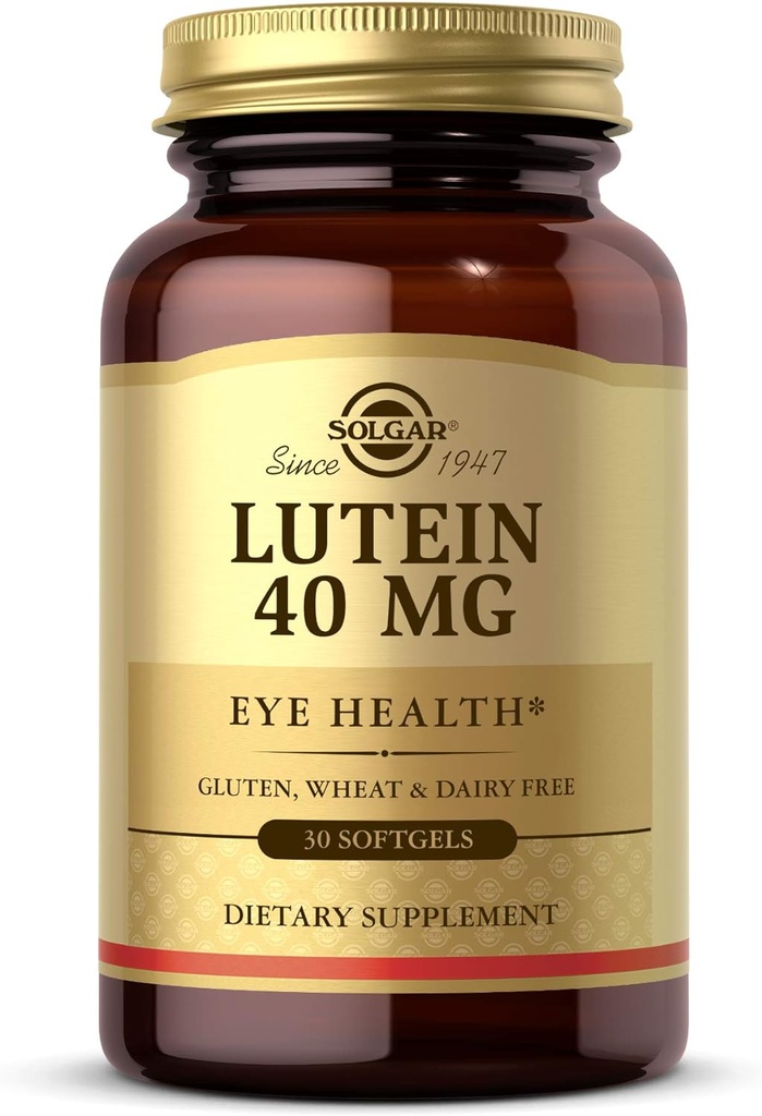 Solgar Lutein 40 mg、30 Softgels - サポート目の健康 - フィルタアウトブルーライト - フローラGLO Luteinが含まれています - グルテンフリー、酪農場無料 - 30のサービング