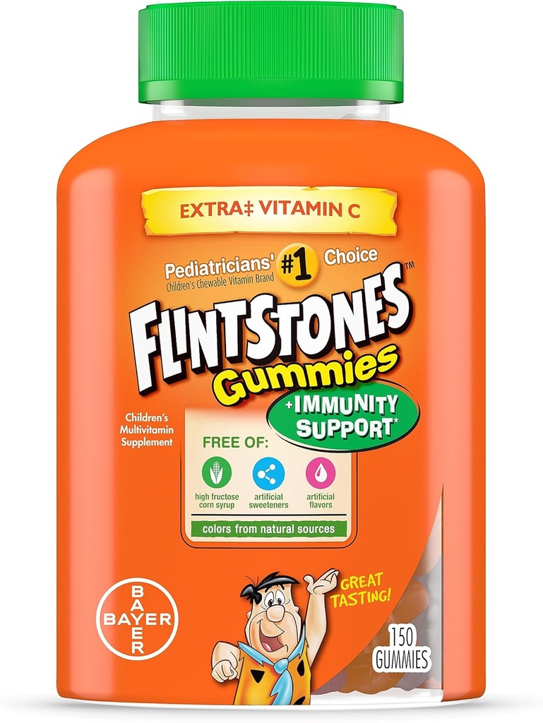 Flintstones Gummiesは免疫サポート*、ビタミンC、ビタミンD、B12、亜鉛及び多く、オレンジ150ctが付いているビタミンをからかいます
