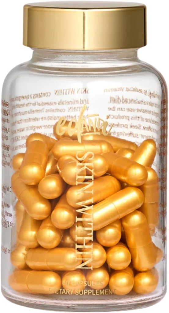 Skin Within Hair Skin & Nails Collagen Natural Dietary Supplement with Vitamin C and Marine Collagen, 30 Day Supply, 60 Capsules
