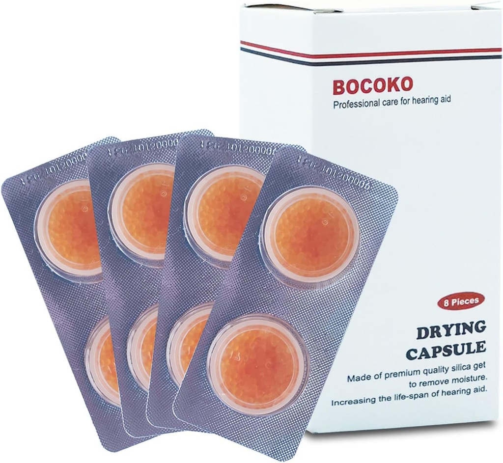 8ピース補聴器乾燥カプセルC&C乾式キャップ、スターキー、ユニクロチャージャーケース