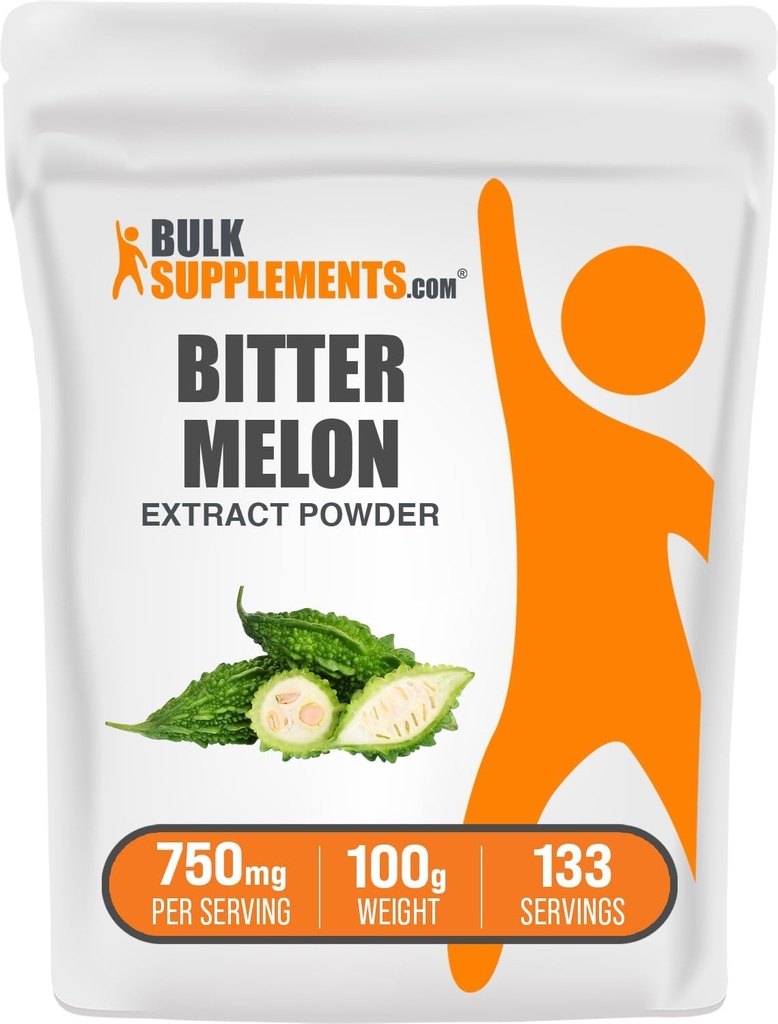 BulkSupplements.comビターメロンエキスパウダー - ビターメロンサプリメント、ビターグルードエキス - ハーブサプリメント、グルテンフリー、100g(3.5オンス)(パッケージ1)
