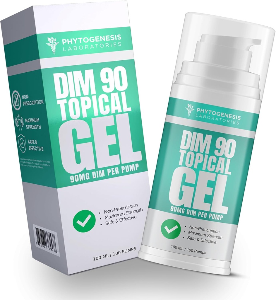 DIM 90 - 最大強度のダイムサプリメントの Topical ゲル - 90mg サービングあたりのすべての自然なDiindolylmethane (DIM) - ホルモン、認知、気分、記憶および免疫システムサポート