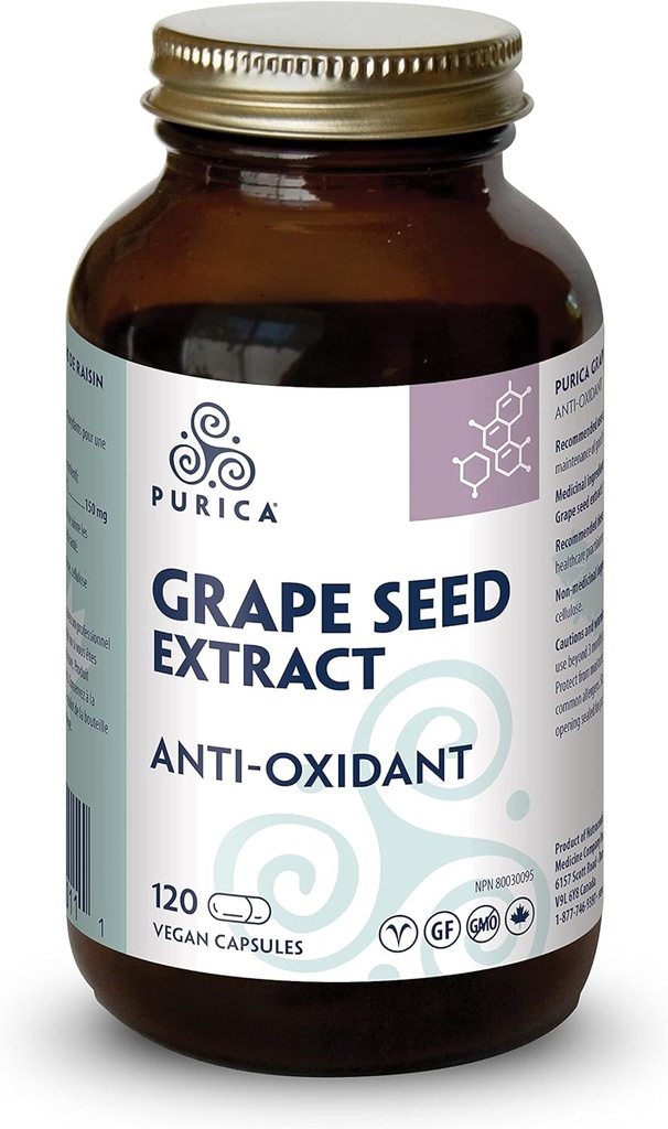 Purica Grape 種子 Extrat 120 Vcaps