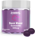 ドロップペルビートルートパウダー500mg、グレープシードエキス300mg、ビタミンB12&ナイアシン ビーガン、ペクチンベースの&非GMOビートルートサプリメント、Apple Pomegranate味、60カウント