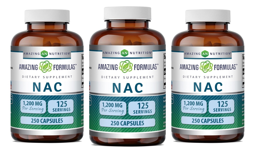 アメイジングフォーミュラ NAC 600 Mg | N-アセチル Cysteine サプリメント | カプセル | ノンGMO | グルテンフリー | アメリカ製 (3パック, 250 カウント)