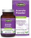 フローラ - Acerolaパウダー、ビタミンC、グルテンフリー&ビーガンビタミンC抗酸化パウダー、1.7-oz。 ガラスボトル