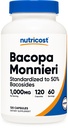 Nutricost Bacopa Monnieri 1,000mg、120カプセル(60サービング) - 非GMO、グルテンフリー、ベジタリアンフレンドリー