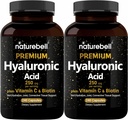 NatureBell 2のパックの植物によって基づくHyaluronic酸は25mgのビタミンC及びBiotin 5000mcg、480の合計のカプセルと250mgを補います 毛の成長、共同サポートおよび水和の皮のための本質 非GMO
