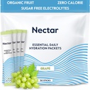 Nectar Hydration Packets - 電解質パウダーパケット - 砂糖無料&0カロリー - 有機フルーツ液体毎日のIV電解質粉末脱水救済と急速な再水(グレープ30パック)
