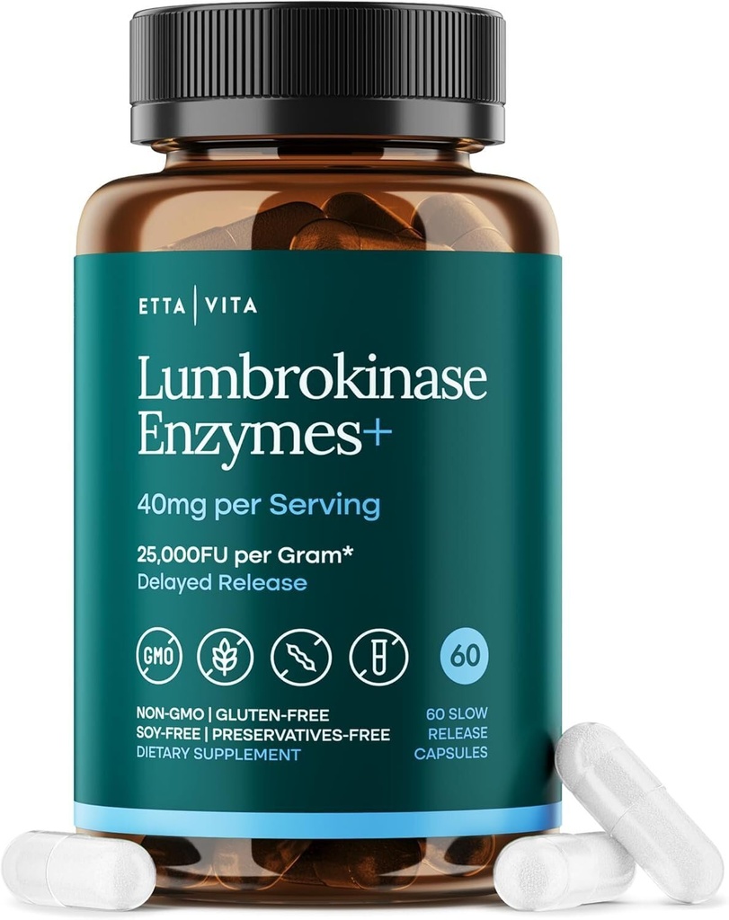 有効な Lumbrokinase の補足 40mg/Serving (最高の活動- 800,000 単位) - Lumbrokinase エネルギー サポート、消化、デトックス、認知及び腸の健康のためのカプセル-Natokinase に類似した