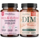 SMNutrition Women's DIM Supplement & Myo-Inositol & D-Chiro Inositol | ホルモンバランスバンドル 40:1 比率(30 人前)、女性コンプレックス(60 人前)用250mg DIMサプリメント